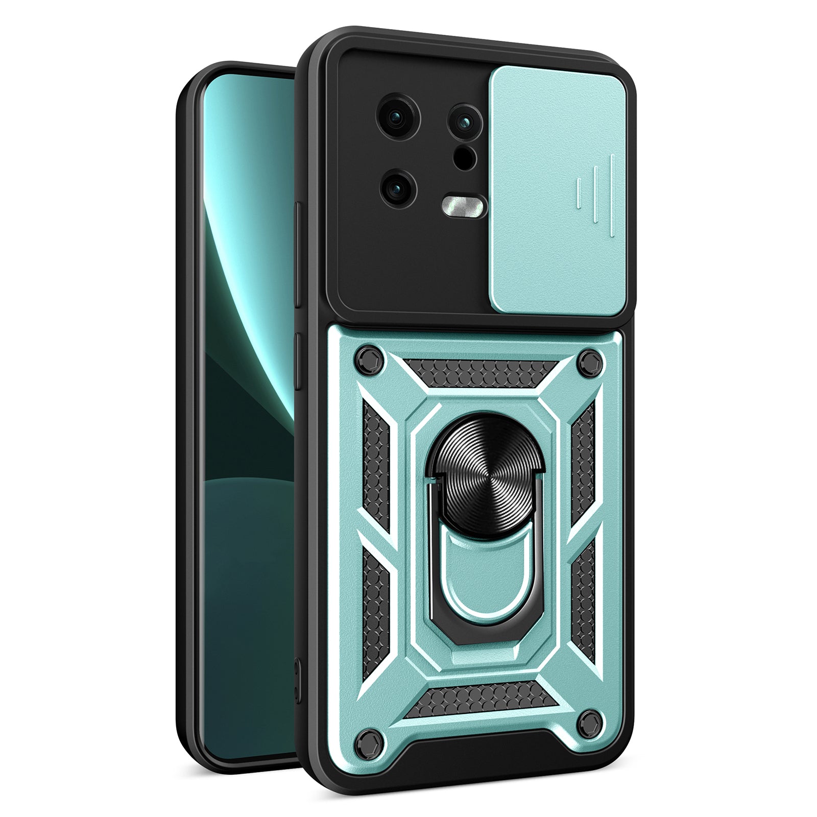 For Xiaomi 13 5G Ring Holder Kickstand PC TPU Hybrid Case Anti-drop Phone Cover with Slide Camera Protection For Xiaomi 13 5G Ring Holder Kickstand PC TPU Hybrid Case Anti-drop Phone Cover with Slide Camera Protection